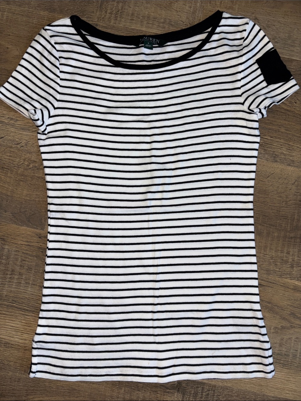 Ralph Lauren Black & White Striped Short-Sleeve Tee